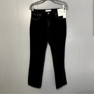 NEW Abercrombie & Fitch Black The Ankle Straight Ultra High Rise Jeans 26